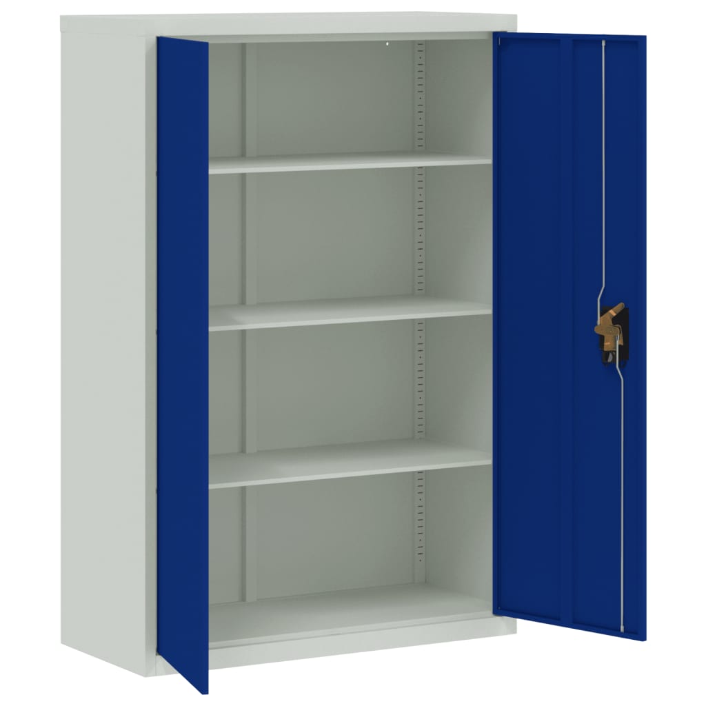 Ντουλάπα Γραφείου Γκρι και Μπλε 90 x 40 x 140 εκ. Μεταλλική - Pakobazaar