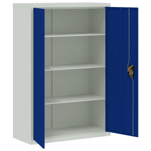 Ντουλάπα Γραφείου Γκρι και Μπλε 90 x 40 x 140 εκ. Μεταλλική - Pakobazaar