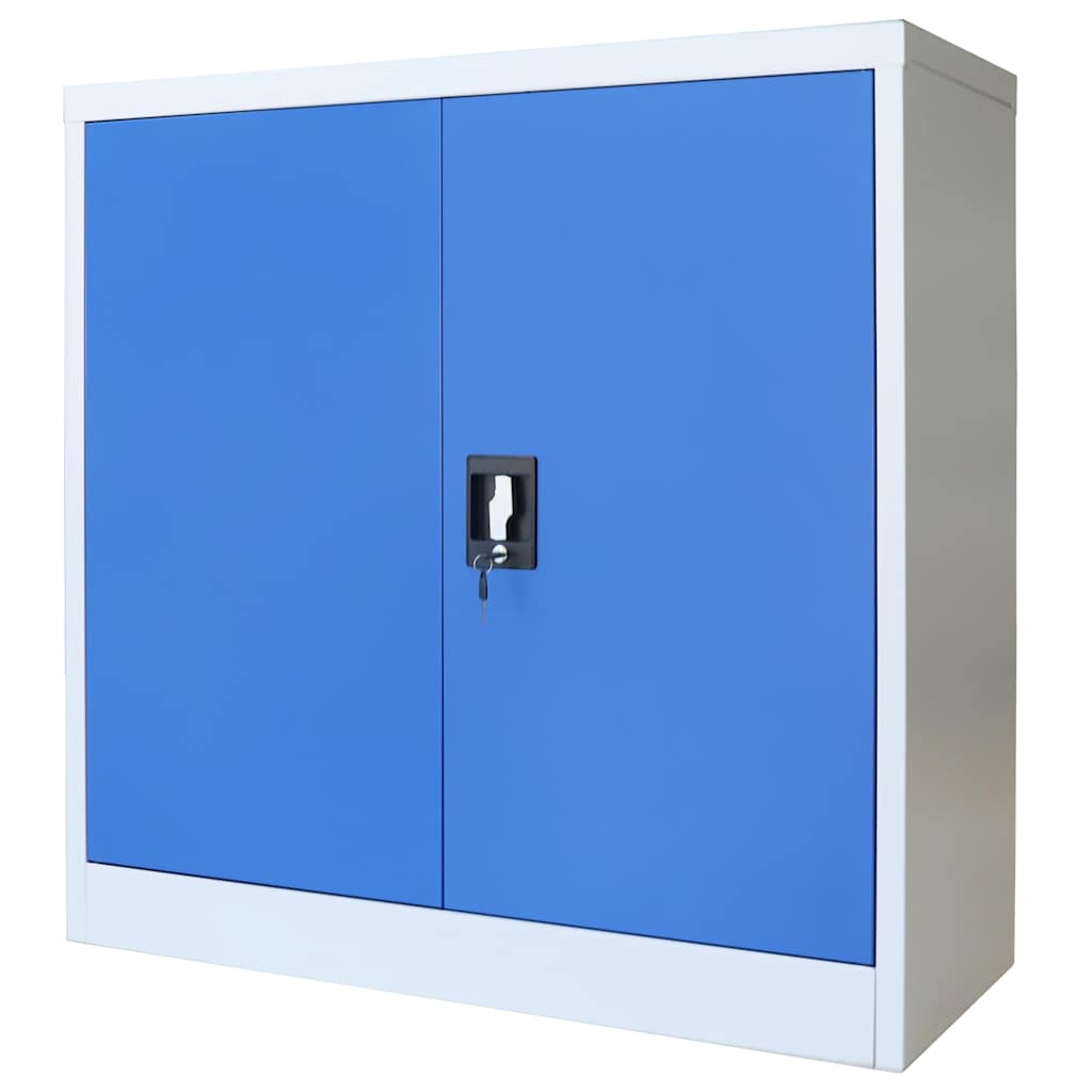 Ντουλάπι Γραφείου Γκρι / Μπλε 90 x 40 x 90 εκ. Μεταλλικό