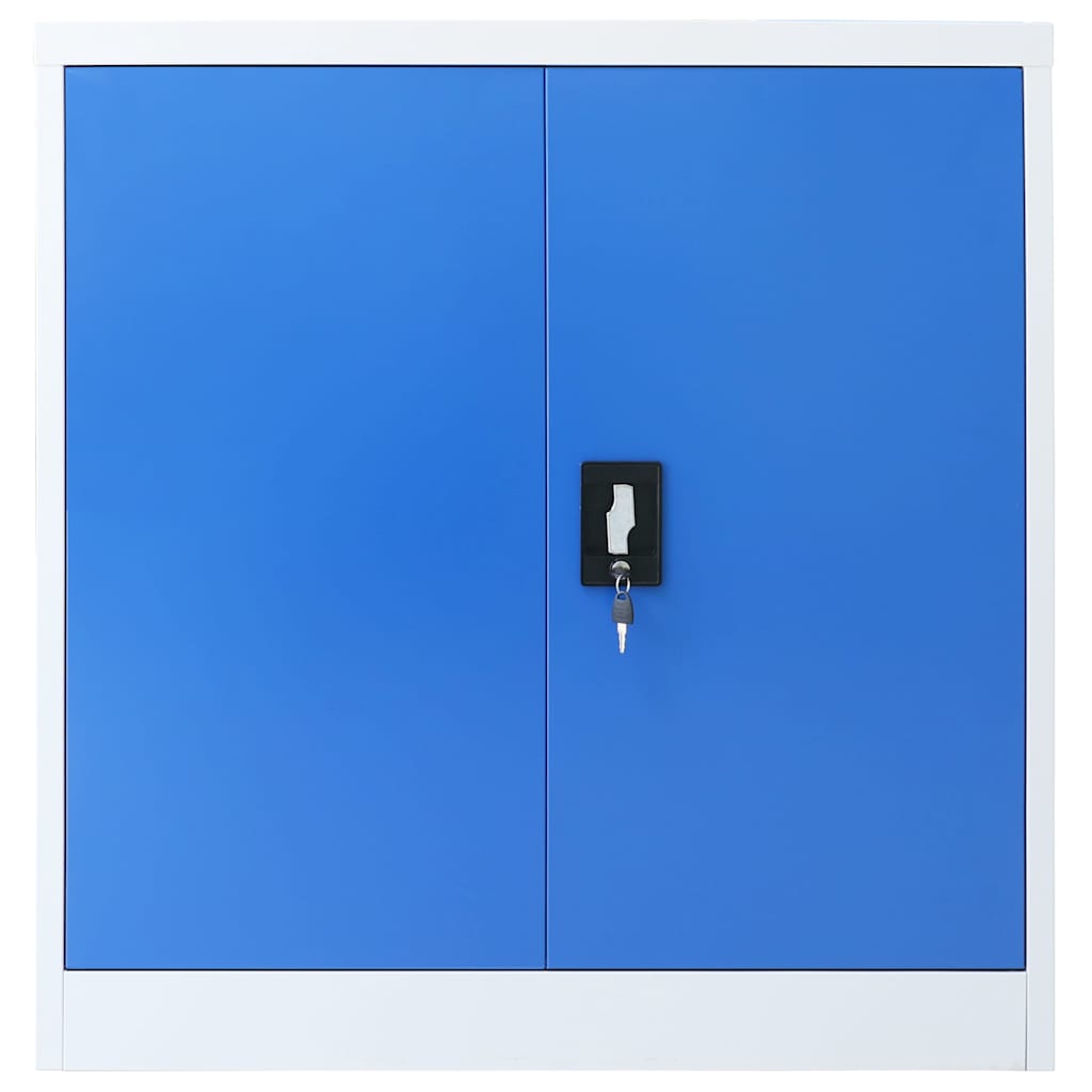 Ντουλάπι Γραφείου Γκρι / Μπλε 90 x 40 x 90 εκ. Μεταλλικό