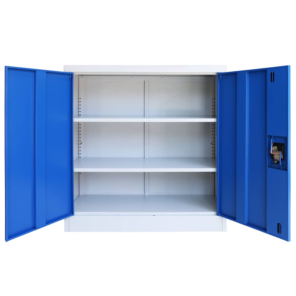 Ντουλάπι Γραφείου Γκρι / Μπλε 90 x 40 x 90 εκ. Μεταλλικό