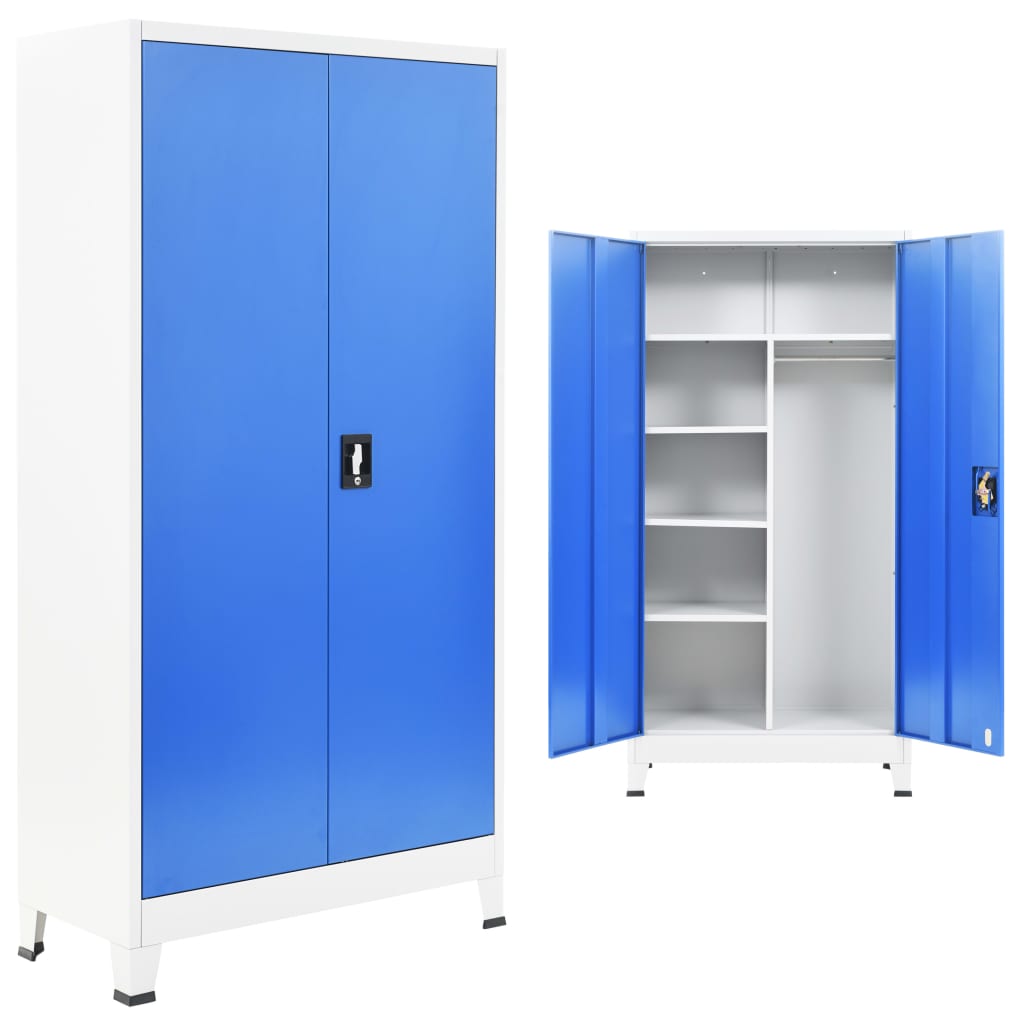 Φοριαμός με 2 Πόρτες Γκρι / Μπλε 90 x 40 x 180 εκ. Μεταλλικός