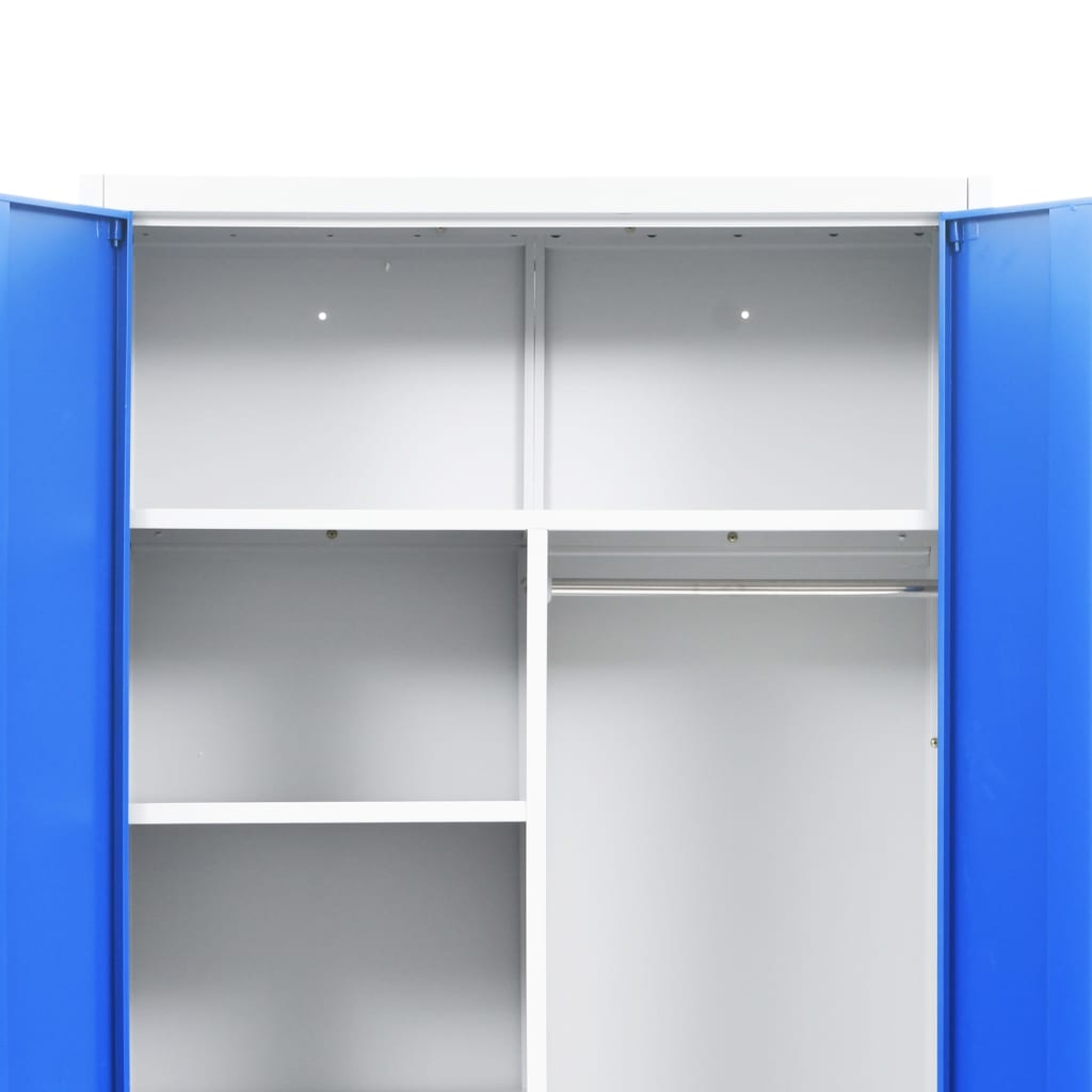 Φοριαμός με 2 Πόρτες Γκρι / Μπλε 90 x 40 x 180 εκ. Μεταλλικός