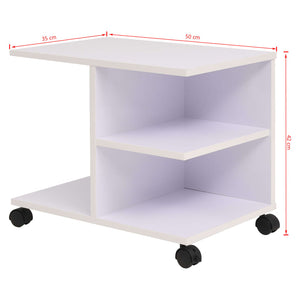 Ραφιέρα με Ρόδες Λευκό Χρώμα 50 x 35 x 42 εκ. - Pakobazaar
