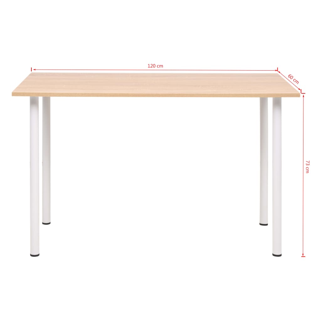Τραπεζαρία Χρώμα Δρυός και Λευκό 120 x 60 x 73 εκ. - PAKOBAZAAR