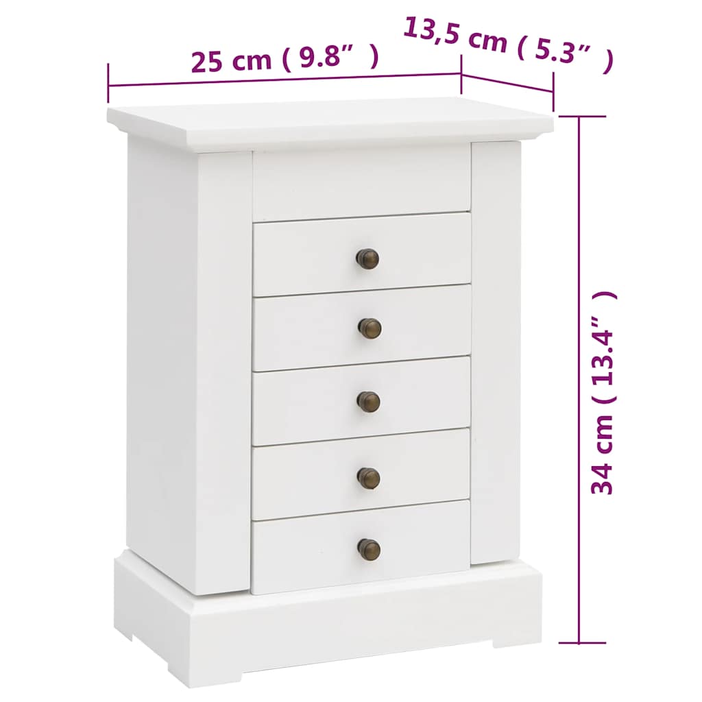 Κοσμηματοθήκη με Καθρέφτη 25 x 13,5 x 34 εκ. από MDF - Pakobazaar
