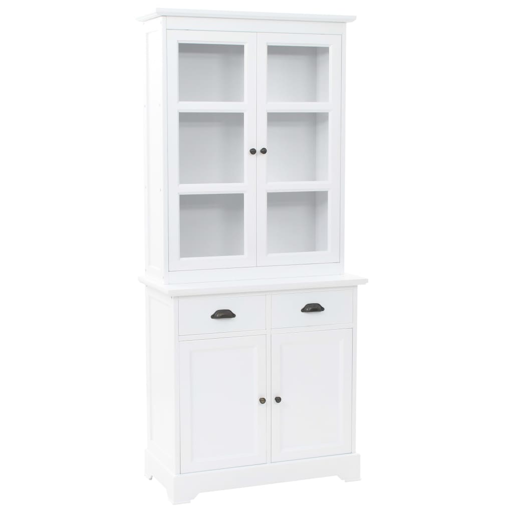Βιτρίνα Σαλονιού με 4 Πόρτες 80x40x180 εκ. MDF και Ξύλο Πεύκου - PAKOBAZAAR