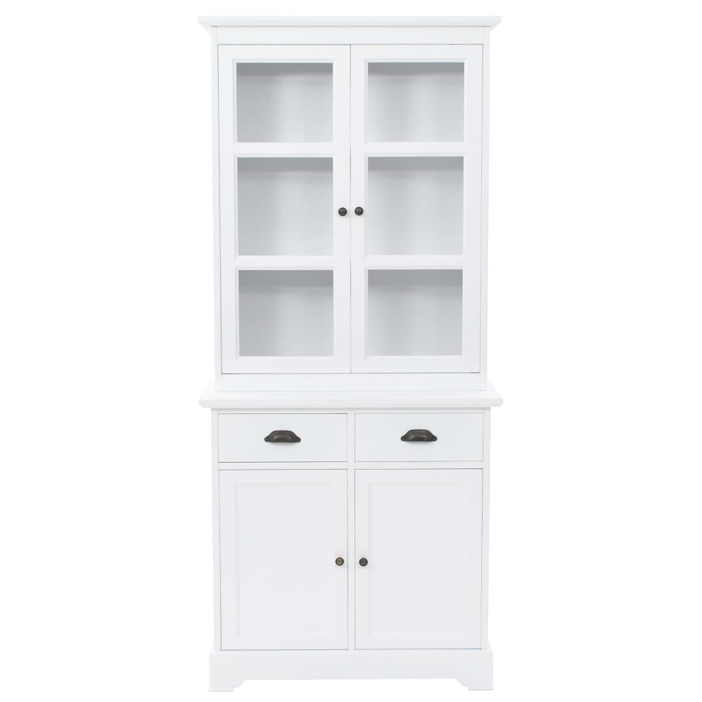 Βιτρίνα Σαλονιού με 4 Πόρτες 80x40x180 εκ. MDF και Ξύλο Πεύκου - PAKOBAZAAR