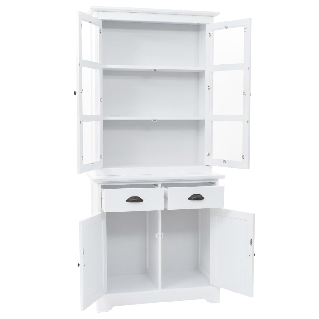 Βιτρίνα Σαλονιού με 4 Πόρτες 80x40x180 εκ. MDF και Ξύλο Πεύκου - PAKOBAZAAR