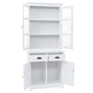 Βιτρίνα Σαλονιού με 4 Πόρτες 80x40x180 εκ. MDF και Ξύλο Πεύκου - PAKOBAZAAR