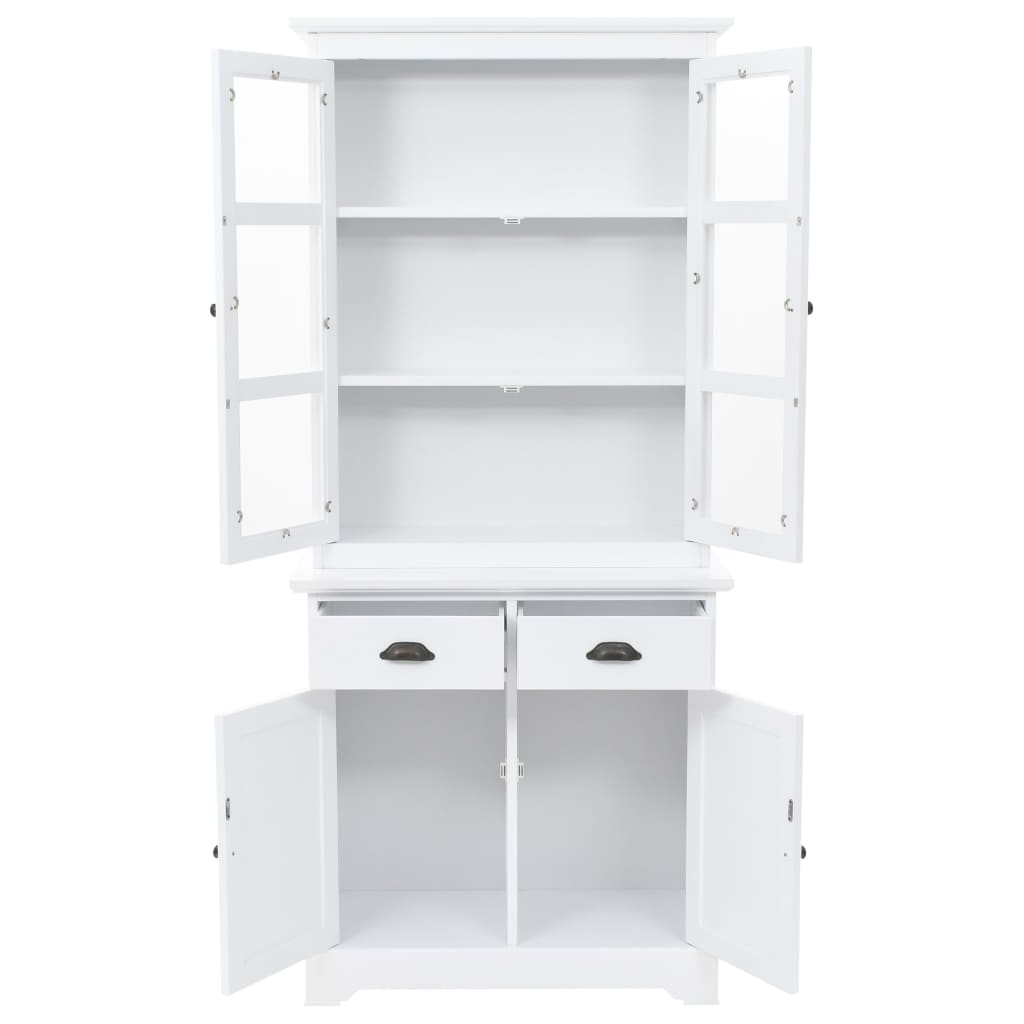 Βιτρίνα Σαλονιού με 4 Πόρτες 80x40x180 εκ. MDF και Ξύλο Πεύκου - PAKOBAZAAR
