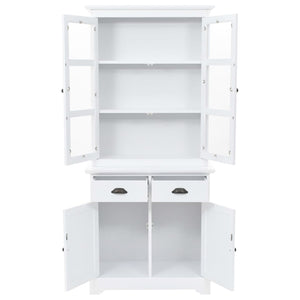 Βιτρίνα Σαλονιού με 4 Πόρτες 80x40x180 εκ. MDF και Ξύλο Πεύκου - PAKOBAZAAR