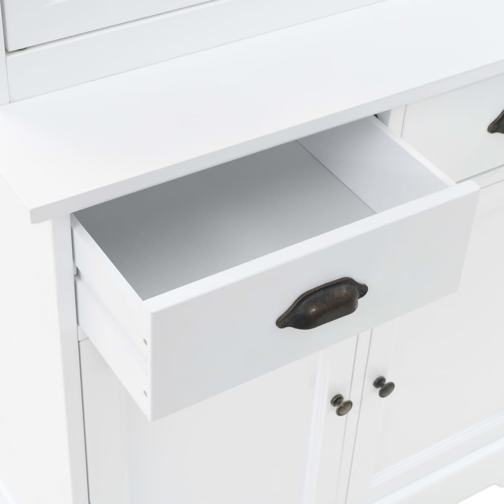 Βιτρίνα Σαλονιού με 4 Πόρτες 80x40x180 εκ. MDF και Ξύλο Πεύκου - PAKOBAZAAR