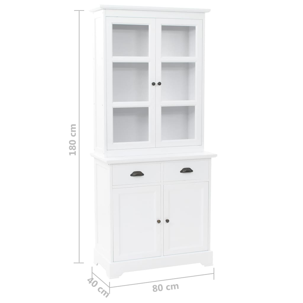Βιτρίνα Σαλονιού με 4 Πόρτες 80x40x180 εκ. MDF και Ξύλο Πεύκου - PAKOBAZAAR