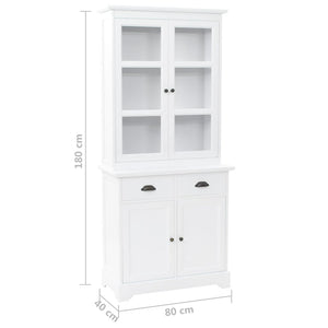 Βιτρίνα Σαλονιού με 4 Πόρτες 80x40x180 εκ. MDF και Ξύλο Πεύκου - PAKOBAZAAR