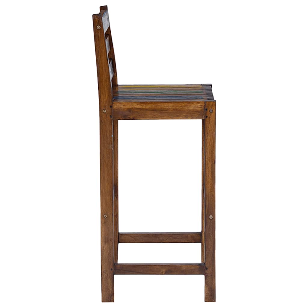 Σκαμπό Μπαρ 2 τεμ. από Μασίφ Ανακυκλωμένο Ξύλο - PAKOBAZAAR
