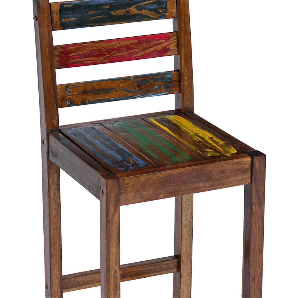 Σκαμπό Μπαρ 2 τεμ. από Μασίφ Ανακυκλωμένο Ξύλο - PAKOBAZAAR