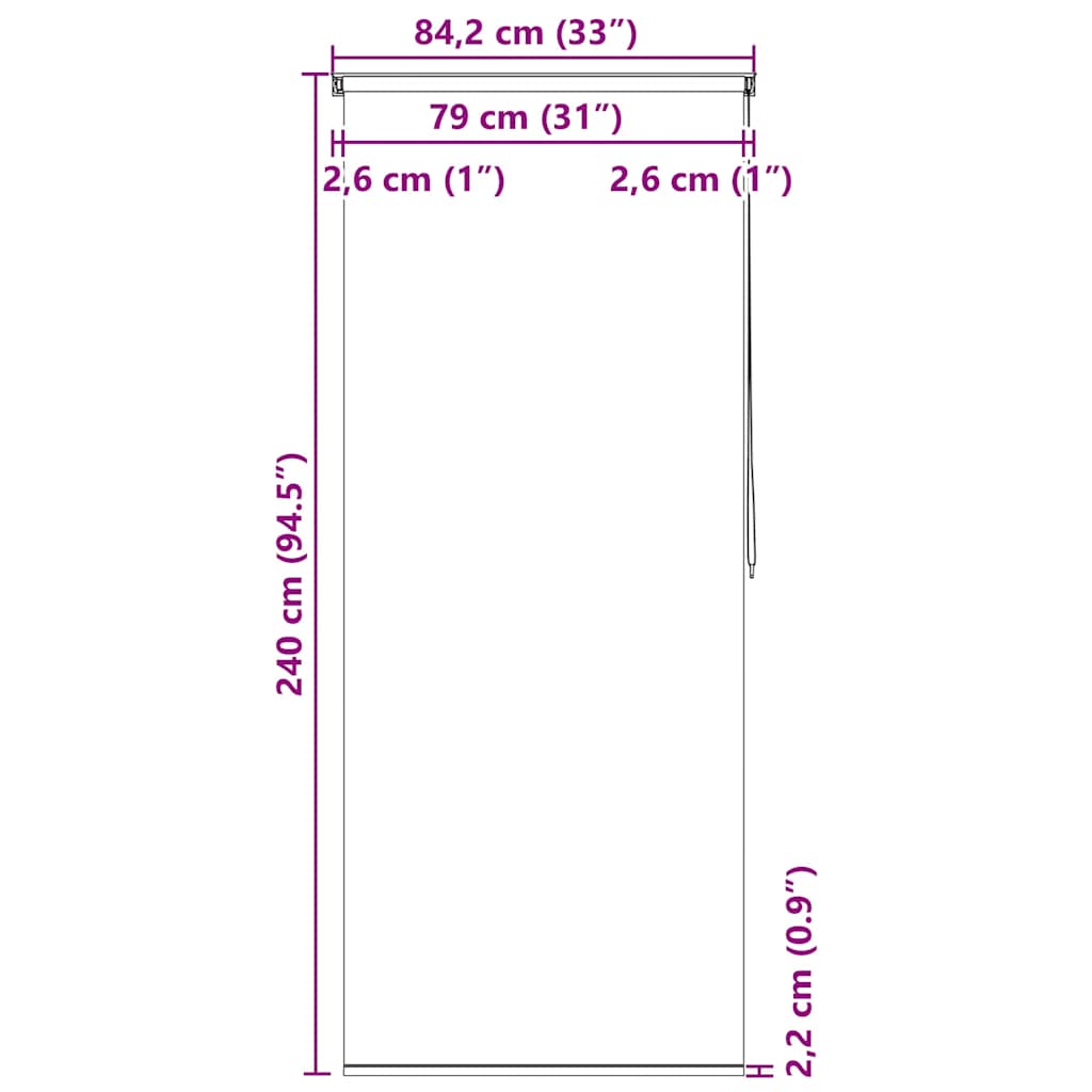 Κουρτίνα Μπάνιου Ρολό Τετράγωνο Σχέδιο 80 x 240 εκ. - PAKOBAZAAR