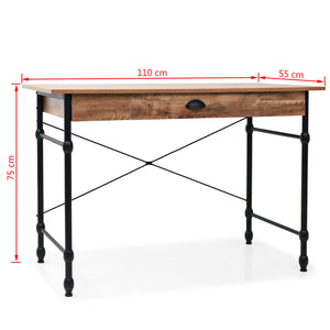 Γραφείο με Συρτάρι Χρώμα Δρυός 110 x 55 x 75 εκ. - PAKOBAZAAR