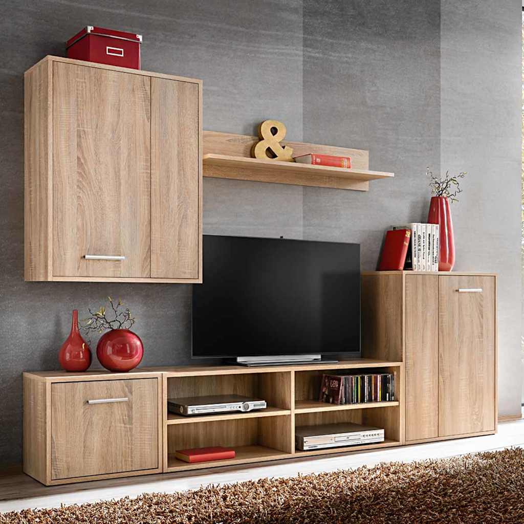 Σετ επίπλου τηλεόρασης 5 pcs Sonoma Δρυς Επεξεργασμένο ξύλο - Pakobazaar