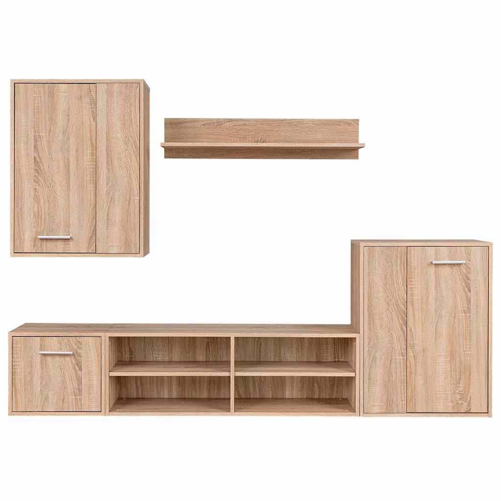 Σετ επίπλου τηλεόρασης 5 pcs Sonoma Δρυς Επεξεργασμένο ξύλο - Pakobazaar