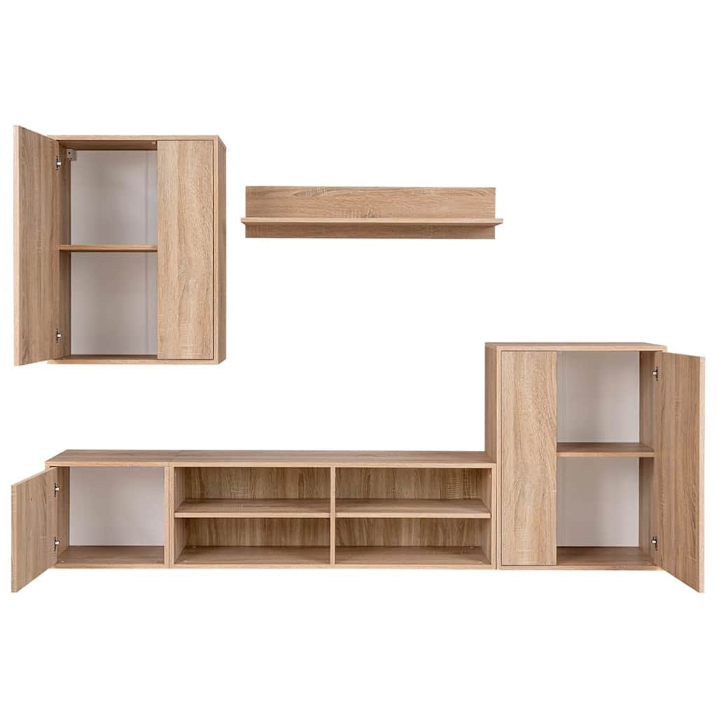 Σετ επίπλου τηλεόρασης 5 pcs Sonoma Δρυς Επεξεργασμένο ξύλο - Pakobazaar
