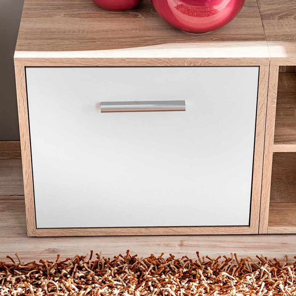 Σετ επίπλου τηλεόρασης Επιτοίχιο 5 pcs Λευκό και ξύλο Sonoma