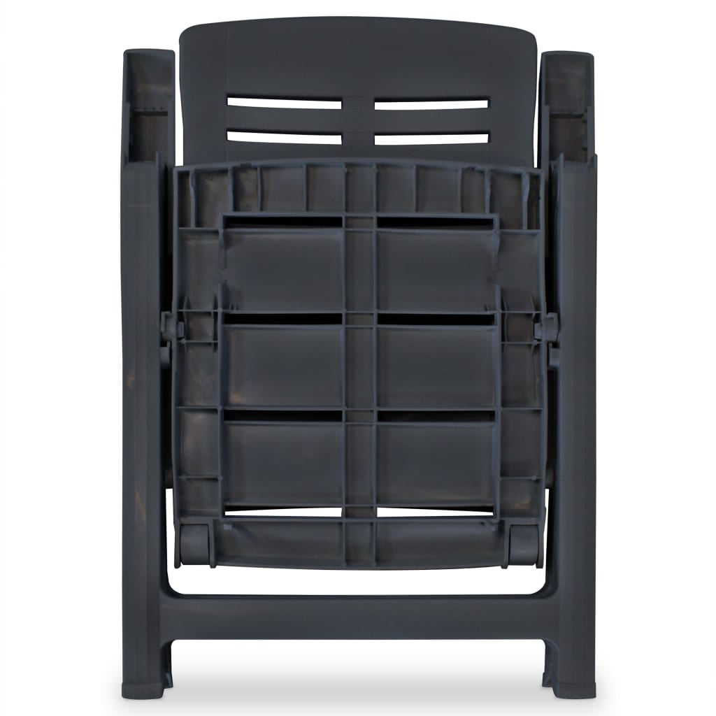 Καρέκλες Κήπου Ανακλινόμενες 6 τεμ. Ανθρακί Πλαστικές - PAKOBAZAAR