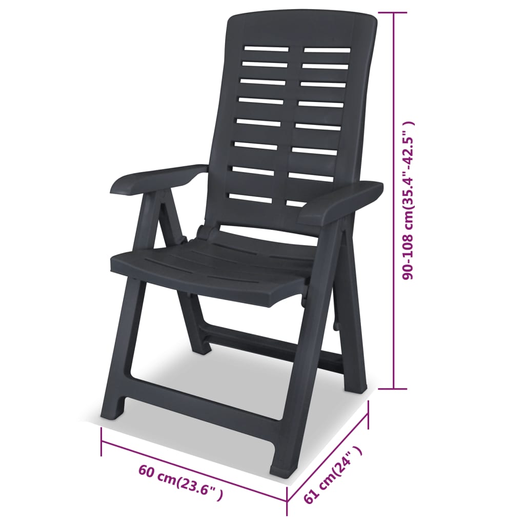 Σετ Τραπεζαρίας Εξωτερικού Χώρου 5 Τεμαχίων Ανθρακί Πλαστικό - PAKOBAZAAR