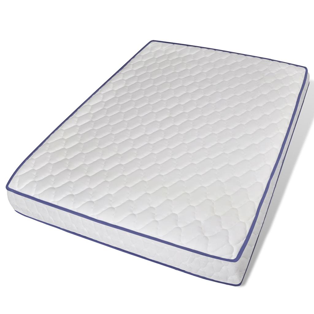 Κρεβάτι Μπλε 140 x 200 εκ. Υφασμάτινο με Στρώμα Αφρού Μνήμης