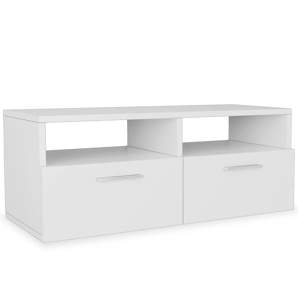 Έπιπλα Τηλεόρασης 2 τεμ. Λευκά 95 x 35 x 36 εκ. από Επεξ. Ξύλο