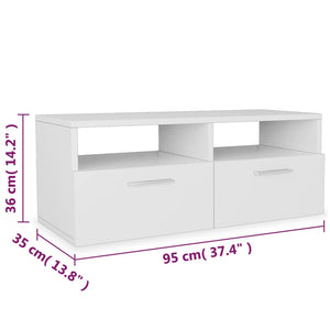Έπιπλα Τηλεόρασης 2 τεμ. Λευκά 95 x 35 x 36 εκ. από Επεξ. Ξύλο