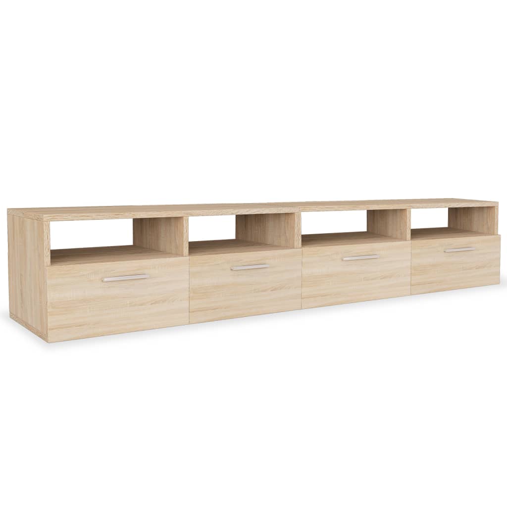 Έπιπλα Τηλεόρασης 2 τεμ. Χρ. Δρυός 95x35x36 εκ. από Επεξ. Ξύλο - PAKOBAZAAR