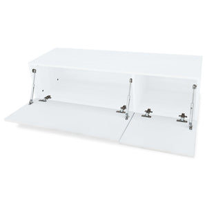 Έπιπλα Τηλεόρασης 2 τεμ. Γυαλιστ. Λευκό 120x40x34εκ Επεξ. Ξύλο