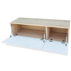 Έπιπλα Τηλεόρασης 2 τεμ. Λευκό/Δρυς 120x40x34 εκ. Επεξ. Ξύλο