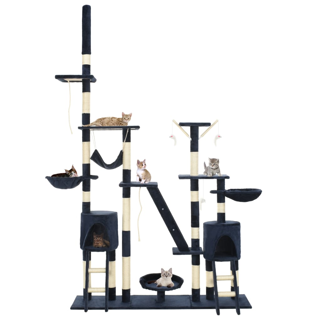 Γατόδεντρο Μπλε 230-250 εκ. με Στύλους Ξυσίματος από Σιζάλ - PAKOBAZAAR