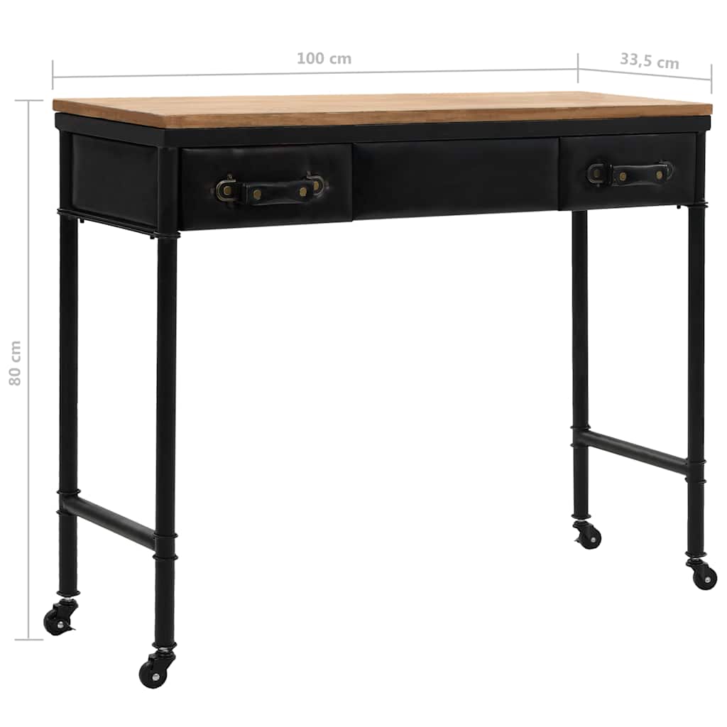 Τραπέζι Κονσόλα 100 x 33,5 x 80 εκ. από MDF και Ξύλο Ελάτης - PAKOBAZAAR
