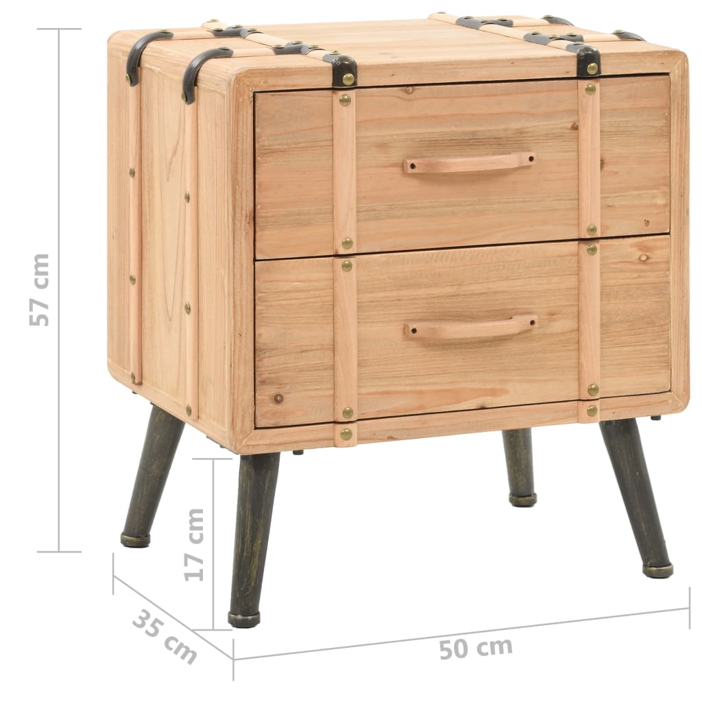 Κομοδίνο 50 x 35 x 57 εκ. από Μασίφ Ξύλο Ελάτης - Pakobazaar