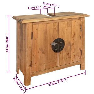 Ντουλάπι Νιπτήρα 70x32x63 εκ. Μασίφ Ανακυκλωμένο Ξύλο Πεύκου - PAKOBAZAAR
