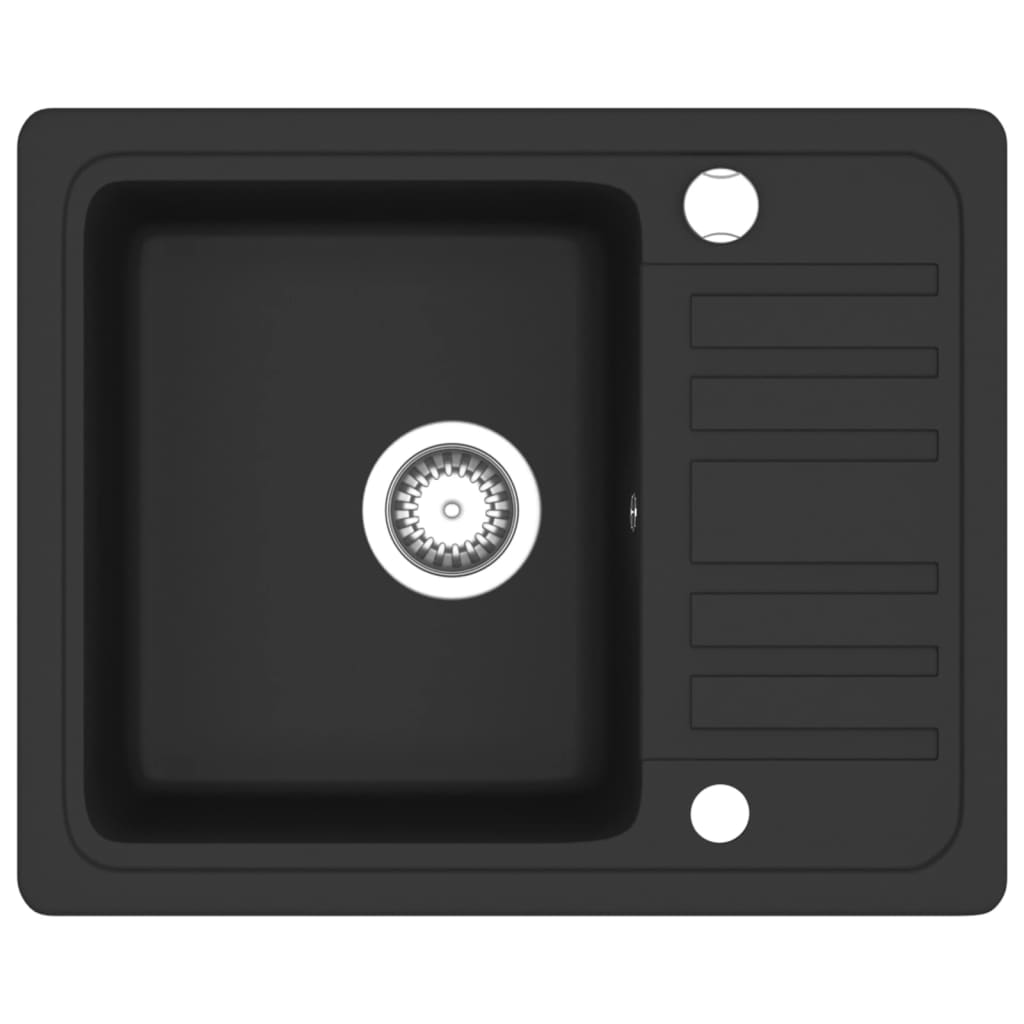 Νεροχύτης με Μονή Γούρνα Μαύρος Γρανιτένιος - PAKOBAZAAR