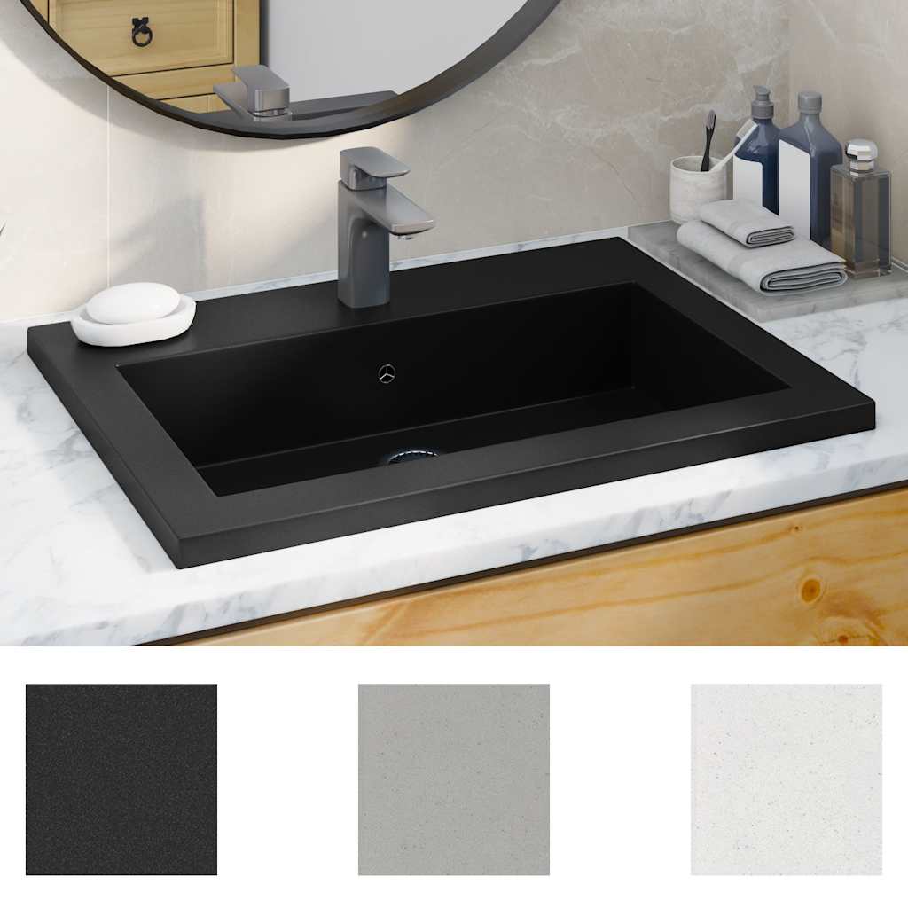 Νιπτήρας Μαύρος 600 x 450 x 120 χιλ. Γρανιτένιος - PAKOBAZAAR