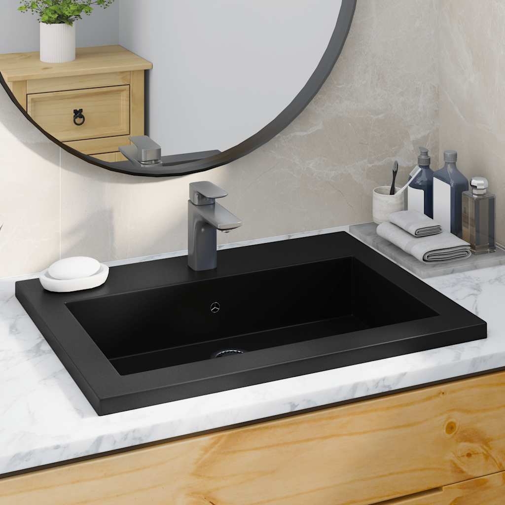 Νιπτήρας Μαύρος 600 x 450 x 120 χιλ. Γρανιτένιος - PAKOBAZAAR