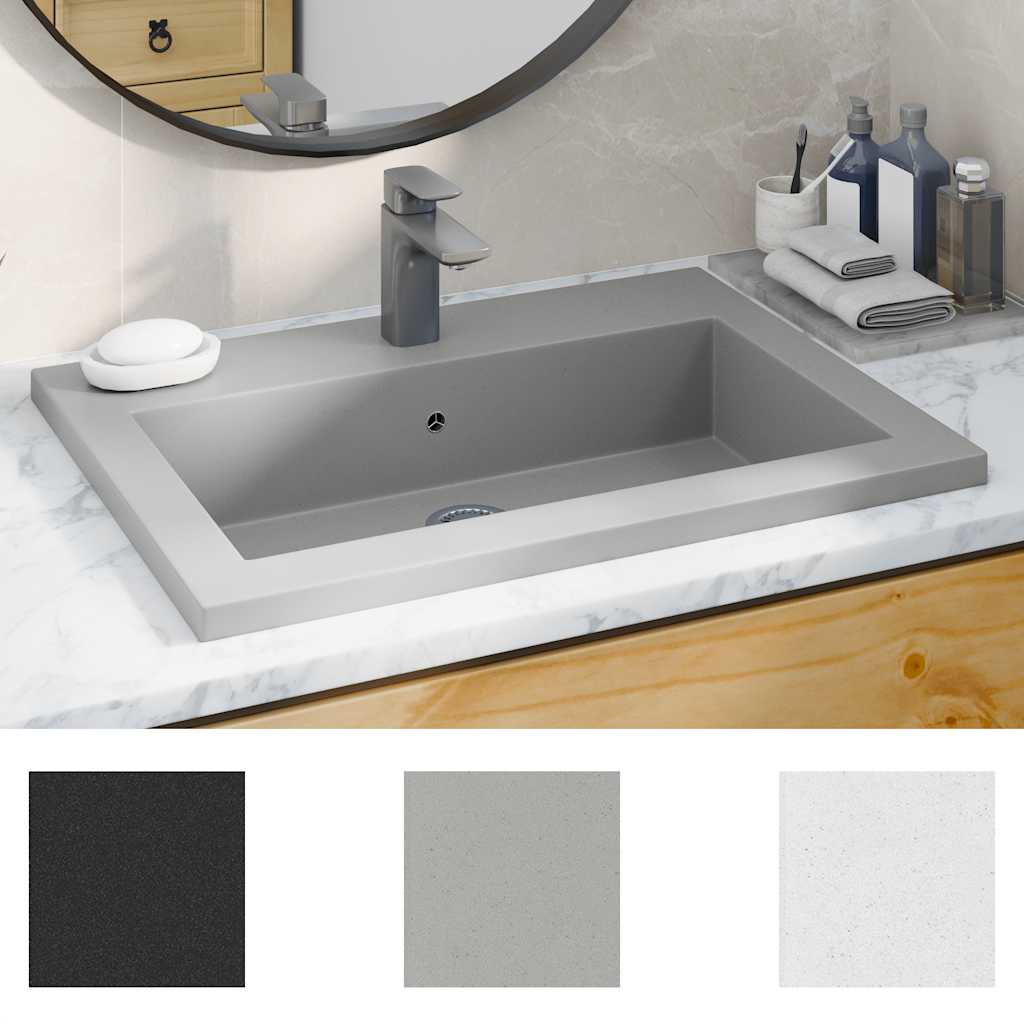 Νιπτήρας Γκρι 600 x 450 x 120 χιλ. Γρανιτένιος - PAKOBAZAAR