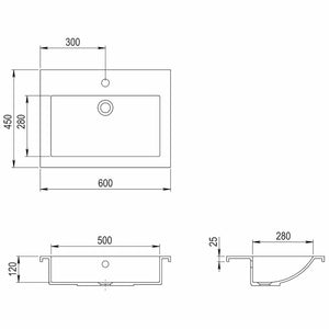 Νιπτήρας Λευκός 600 x 450 x 120 χιλ. Γρανιτένιος - PAKOBAZAAR