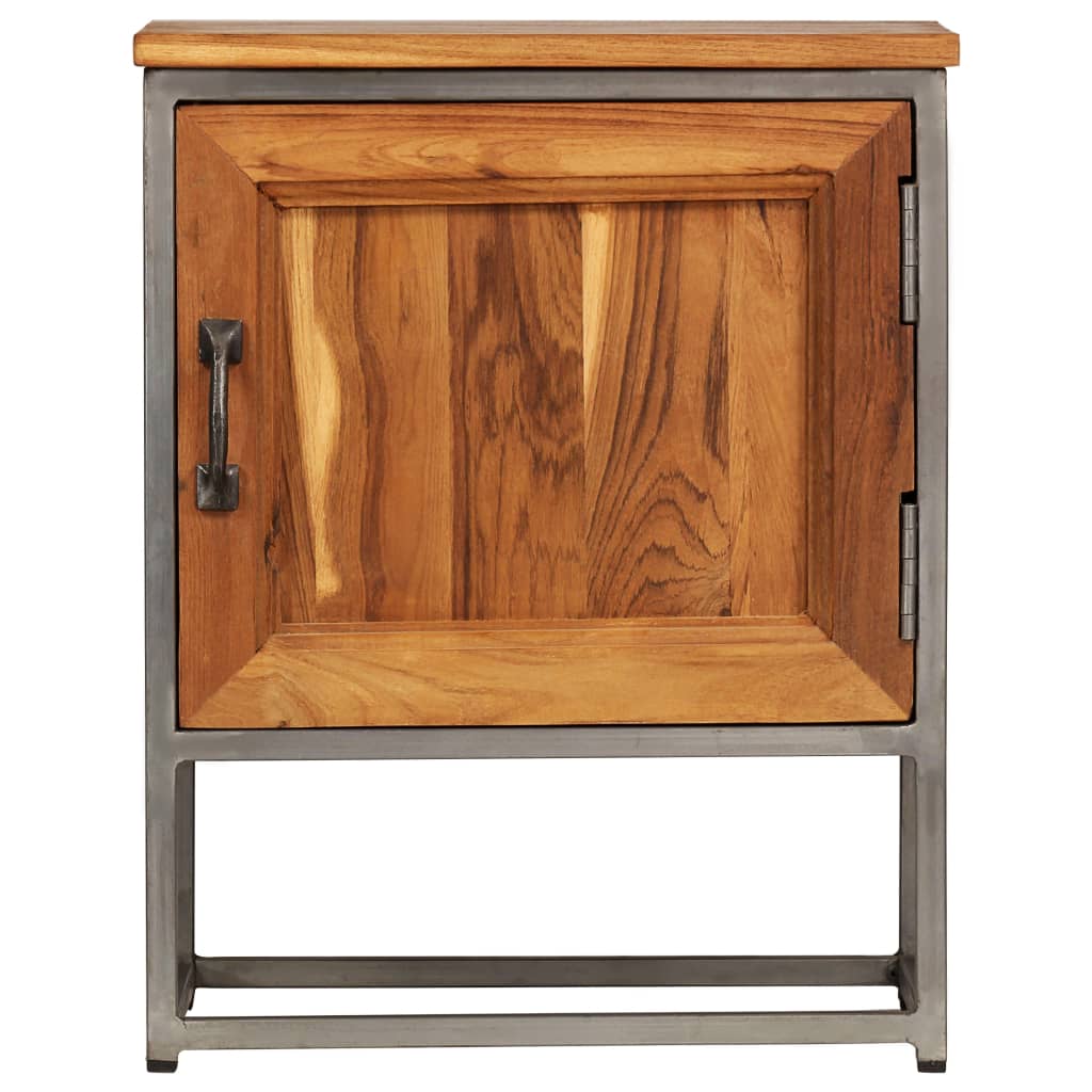 Κομοδίνο 40 x 30 x 50 εκ. από Ανακυκλωμένο Ξύλο Teak/Ατσάλι