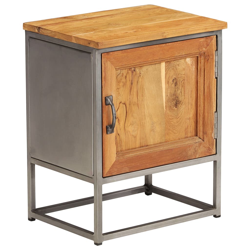 Κομοδίνο 40 x 30 x 50 εκ. από Ανακυκλωμένο Ξύλο Teak/Ατσάλι