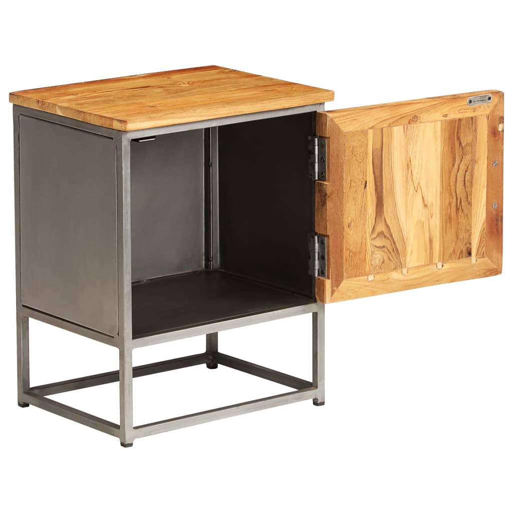 Κομοδίνο 40 x 30 x 50 εκ. από Ανακυκλωμένο Ξύλο Teak/Ατσάλι