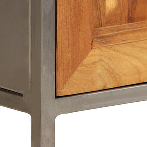 Κομοδίνο 40 x 30 x 50 εκ. από Ανακυκλωμένο Ξύλο Teak/Ατσάλι