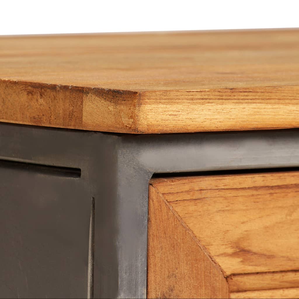 Κομοδίνο 40 x 30 x 50 εκ. από Ανακυκλωμένο Ξύλο Teak/Ατσάλι