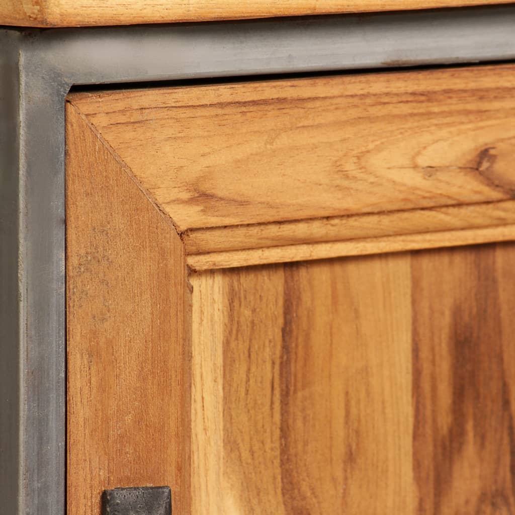 Κομοδίνο 40 x 30 x 50 εκ. από Ανακυκλωμένο Ξύλο Teak/Ατσάλι